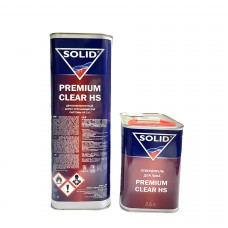 Лак Двокомпонентний прозорий Solid PREMIUM CLEAR HS, 5л + затверджувач 2.5л 